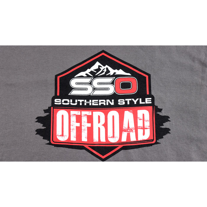Southern Style Grey T-shirt with Red, Black and White Logo