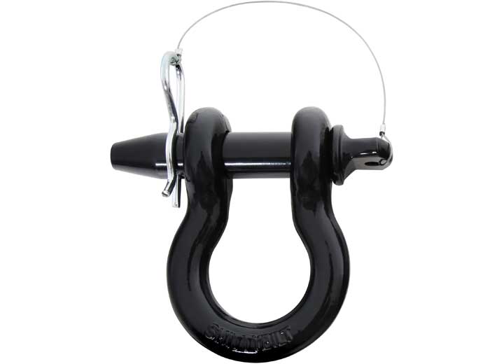 SmittyBilt 4IN quick disconnect d-ring shackle - 4.5 ton rating, black