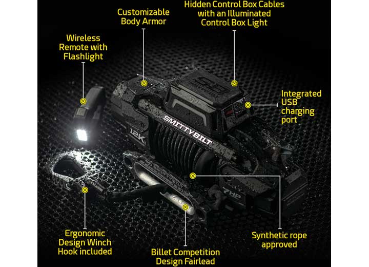 SmittyBilt X20 Gen 3 12k Winch with Synthetic Rope