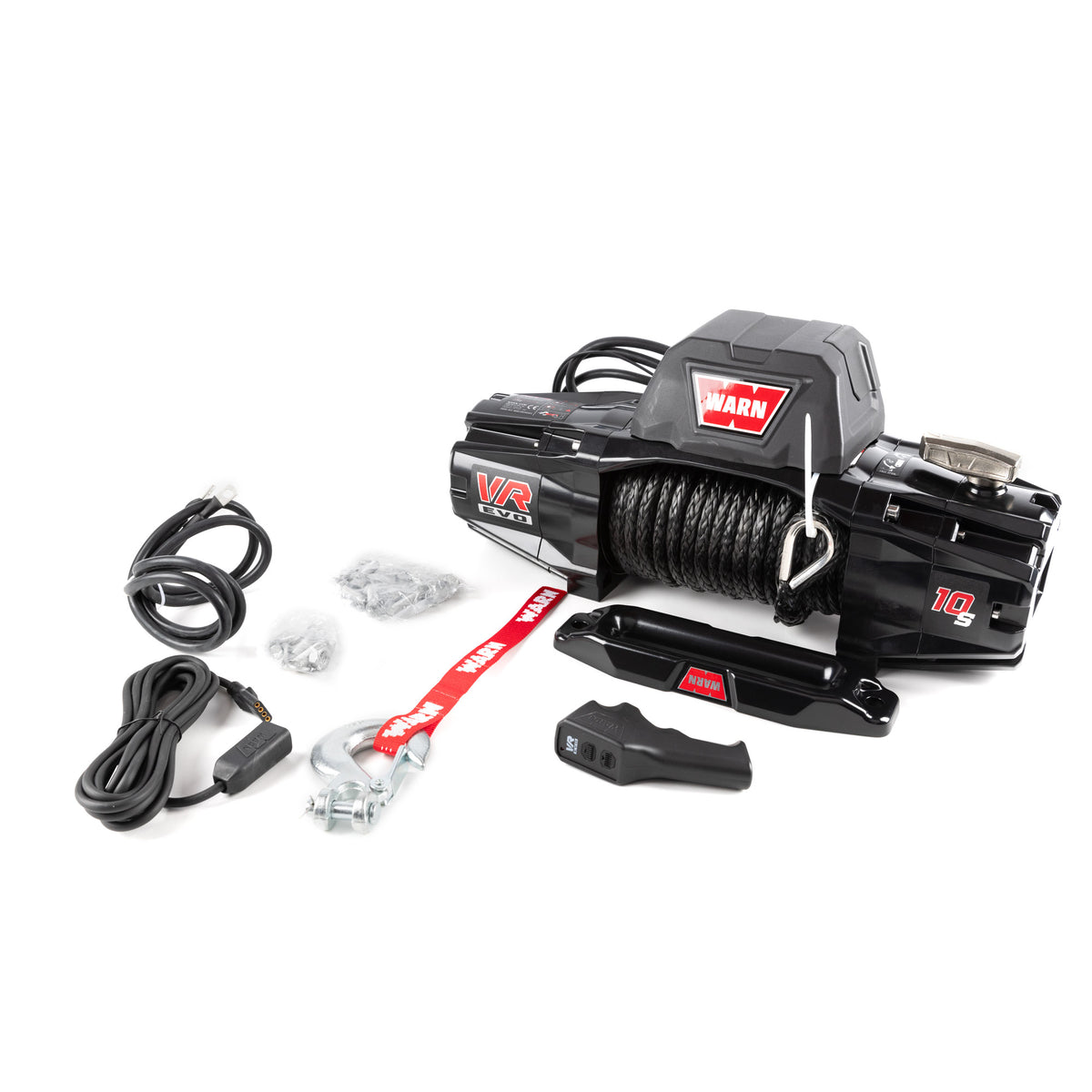 WARN VR EVO 10S ウインチ フリマランド WARN VR10-S EVO synthetic rope winch installed on a Land Cruiser